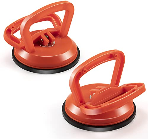 2pack Saugheber -40kg Saugnapf zum Anheben Glas, Holz, Dellen,Keramikfliesen Autoblechreparatur（Orange）