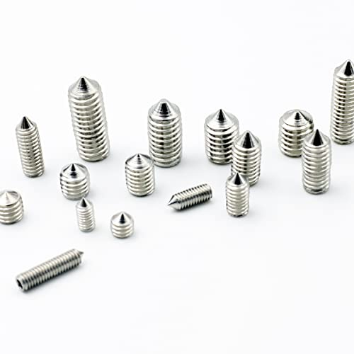 M2 Gewindestifte mit Innensechskant und Spitze, Edelstahl, 100 Stück (M2 x 3,0 mm)