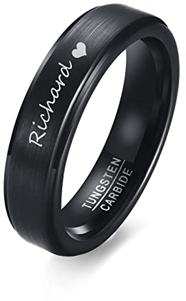 FLHEART Personalisierte Paare Ringe, Individuell Sie Wolfram/Edelstahl Sein und Ihr zusammenpassendes Versprechen Verlobungsring Set für Herren Damen,benutzerdefinierte Spinner Ringe