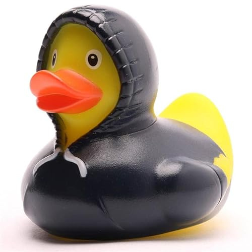 Badeente Hoodie blau I Quietscheentchen I L: 8 cm I inkl. Badeenten-Schlüsselanhänger