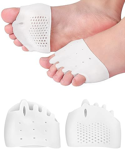 PGRODE Metatarsale Polster und Silikon Zehenspreizer Zehentrenner für Hallux Valgus Korrektur, Weiche und Atmungsaktive Hammerzehen Korrektur für Damen und Herren(1 Paar)
