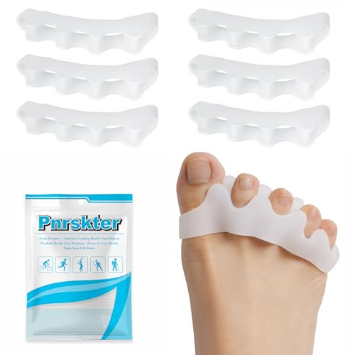 Pnrskter Ballenpolster Vorfuß, Mittelfußpolster, Gel Vorfußpolster, Zehenspreizer, Vorfusspolster, Metatarsalgie Einlagen am besten für diabetische Füße, Blasen, Vorfußschmerzen (Weiß,4 PCS)