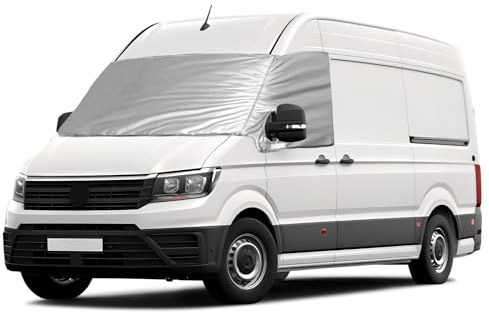 Luxus Auto Windschutzscheiben für Crafter/Grand California Nach 2018 | Frontscheibe Wrap Cover Abdeckung UV-Schutz, 600D Sonnenschutz Wasserdichtes Schnee-Eisschutz, Staubschutz