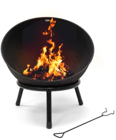 HEAT Outdoor Living Feuerkorb Kappa - Feuerschalen Für Den Garten - Feuerstelle Outdoor - Feuerschalen & Feuerkörbe - Feuertonne aus Lackierter Stahl - 56x56x60cm Schwarz
