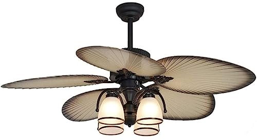 NMGHUTE Ceiling Fan Light Living Room Dining Room Fan Light Industrial Ceiling Fan With Light Wind Ceiling Chandelier(52inch)