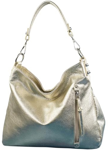 modamoda de T183 Damen Schultertasche Business Bag Groß Echtleder handmade in Italy