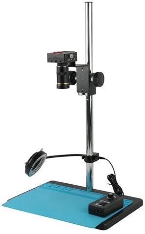 Microscopio 48MP 1080P 2K HDMI USB TF Videoregistratore Industrial Lab Saldatura Video Microscopio Fotocamera Grande Vista Alta distanza di lavoro(8-50mm)