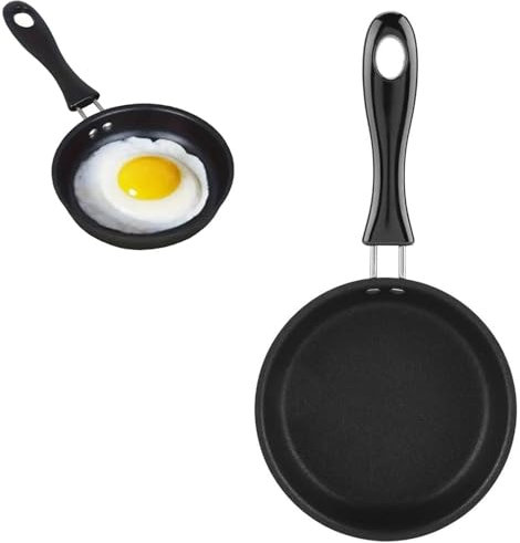 Paicreate Small Frying Pan, Mini Frying Pans for One Egg, Non-Stick Fryings Pan, Egg Fryings Pans, Portable Camping Cooking Omelet Pan for Gas Stove Induction Hob (12cm Frying pan)