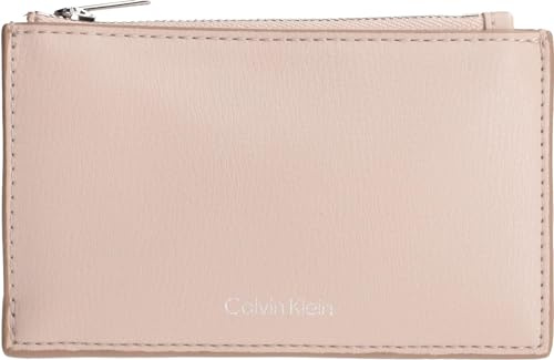Calvin Klein Porta carte da donna con logo FOIL TOP Zip LV04F1090G, marrone (castello/tortora deserto), taglia unica, Marrone (Chateau/Desert Taupe), Taglia unica
