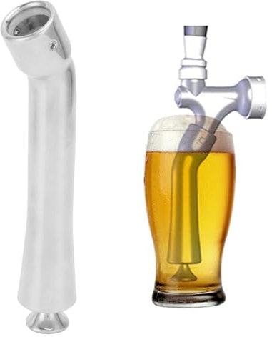 Robinet à bière, 5,3 pouces en acier inoxydable, réducteur rapide de mousse de bière, tube de robinet turbo, connecteur de mousse de bière, accessoires de brassage de bière pour robinet réglable