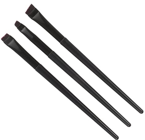 DONFAMDS 3 Stück Eyeliner Pinsel Aus Kunststoff Mit Flachem Und Schrägem Kopf Präzise Augen Make up Werkzeuge Für Damen Und Freundinnen Für Klare Lidstriche Und Reisen