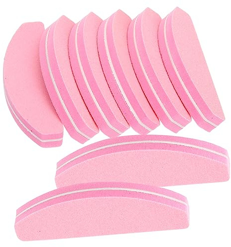 PACKOVE 20 Pièces Lime à Ongles et Polissoir en Éponge Rose Double Face pour Soins des Ongles, Limage Précis et Élimination des Stries, pour Manucure et Pédicure