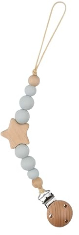 Schnullerkette Sternchen in Blaugrau