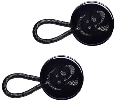 C2 2Pcs Medium Shirt Collar Button Extenders - Black - 18L | Adds up to 2.25cm/0.89in, with 11.4mm/0.45in Diameter Buttons, no-sew elastic
