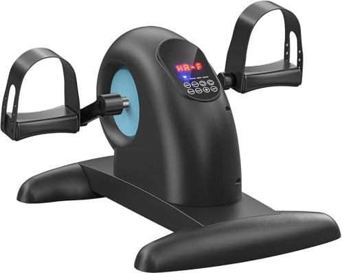 Elektrischer Pedaltrainer für Zuhause, Leiser Mini Heimtrainer mit 20 Geschwindigkeitsstufen, LCD-Display, Vorwärts- und Rückwärtslauf, Sitzendes Training für Zuhause und Büro