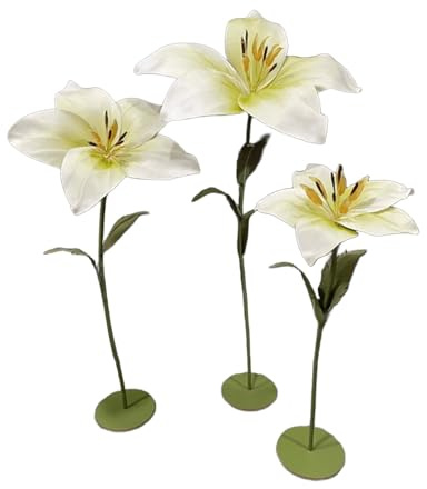 Fiori Giganti per Allestimenti Artificiali In EVA a Forma di Giglio | Fiori Decorativi Stelo e Base Flessibili Fioris per Vialettos Nuziale per Compleanno, Matrimonio(Light green)