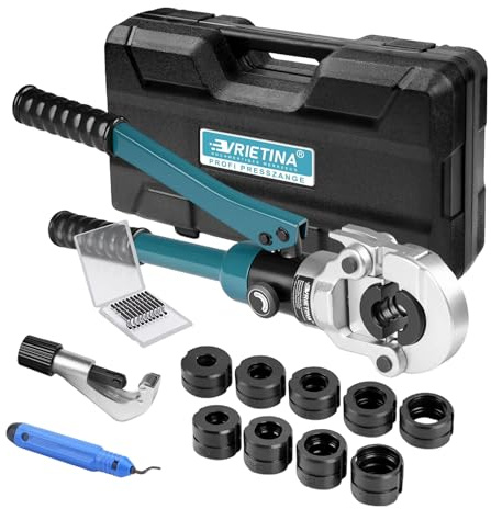 Profi Presszange Kupferrohr V-Kontur Und TH-Kontur mit Rohrabschneider,Presszange Verbundrohr für Kupferrohr, Edelstahlrohr, Handpresszange Kupferrohr mit V12 V15 V18 V22 V28 Und TH16 TH20 TH26 TH32