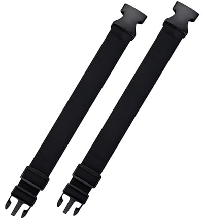 Cuixia 2 Pcs Backpack Straps with Buckles, Adjustable Chest Strap, Bum Bag Extender Strap, Black Nylon Elastic Strap Quick Release Buckle Extension for School Bag Outside Travel Hiking Jogging Biking