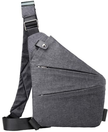 Stöldsäker resväska – bröstficka med flera fickor, säkra axelväskor | axelväskor för upphängning för män och kvinnor, cykling, vandring, jogging, dagliga resor, grå, Siehe Beschreibung