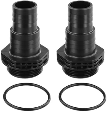 Hoppipola Lot de 2 raccords de pompe de circulation pour piscine série SPS avec joint torique, matériau ABS, 32 mm/38 mm, noir