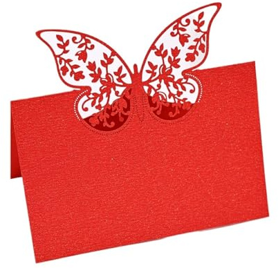 Bordsnamnskylt, 100st Flerfärgad ihålig bröllopssäte Namn Inloggning Bordsdukning Platskort(Red)