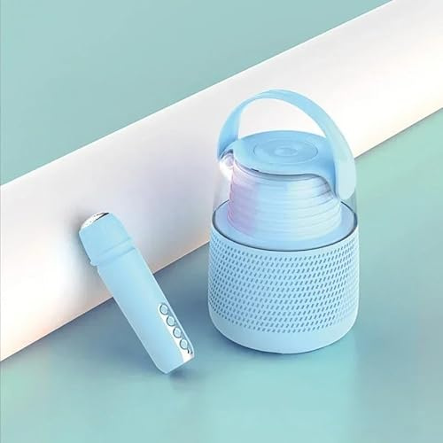 BINGNU Sprachverstärker, Tragbarer Desktop-Mini-Sprachverstärker, Megaphon, Radio, KTV, Mikrofon, LED-Licht(Blue)