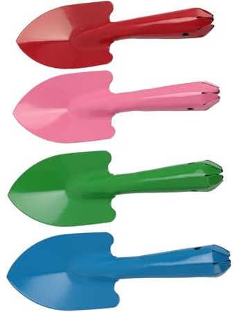 Aumotop Set di 4 Mini Cazzuole da Giardino Pale in Metallo Vibrante per un Facile Trapianto di Piante nel Tuo Giardino