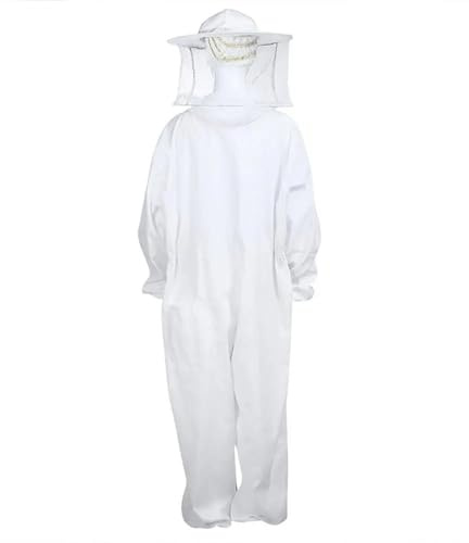 Ropa De Apicultura Ropa de apicultor cuerpo completo, trajes protectores profesionales for apicultores con velo redondo antiabejas, capucha, sombrero seguridad(S)