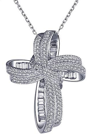 WZGWDC Collier Ras du Cou Blanc à Suspension croisée coulissante pour Femmes, Accessoires Bijoux, Meilleur Cadeau pour Dames