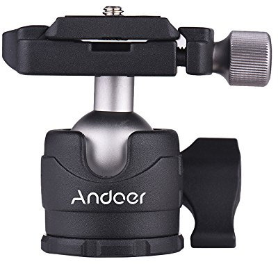 Andoer Mini Rótula de Bola, Cabeza de Bola de Trípode 360° Giratorio con Zapata rápida y Nivel de Burbuja para Canon Nikon Sony DSLR Cámara iPhone X 8 7 6s Plus, Samsung Galaxy , GoPro Hero 6/5/4/3 +