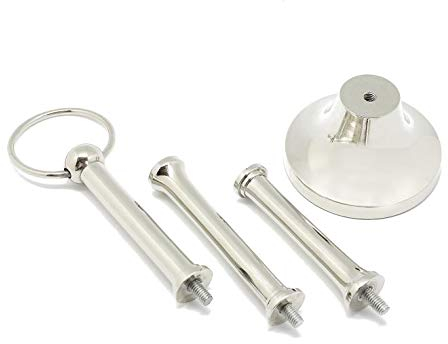 Hanna's Chargeurs Lot de 2 ou 3 Plateaux en Aluminium avec Anneau de préhension, Aluminium, argenté, für 3 Platten
