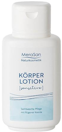MeraSan Naturkosmetik Körperlotion SENSITIVE Parfümfrei 200ml - Für Empfindliche Haut, mit Rügener Kreide, Vegan - Frei von Silikon, Paraffin, Mineralöl und Parabenen