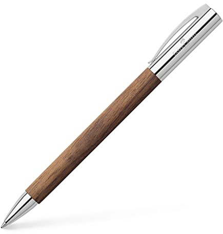 Faber-Castell - Kugelschreiber Ambition Nussbaum, Mine B | Schaft aus Nussbaumholz mit dokumentenechter Großraummine und Geschenkverpackung