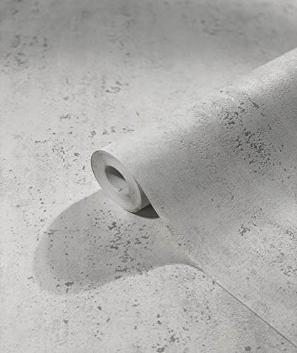 Vliestapete Beton-Optik Metallic weiß silber Marburg 32612