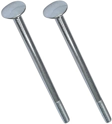 AERZETIX - C49018 - Juego de 2 pernos de carrocería/arado redondo con cuello cuadrado - pernos de carruaje - M8x150mm - acero galvanizado - DIN 603