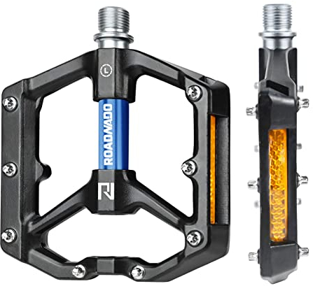 ROADNADO Pedales de Bicicleta de Aluminio CNC con rodamientos de Aluminio Antideslizante ultraligeros para Bicicleta de montaña con MTB, para Carretera y Otras Bicicletas de Trekking