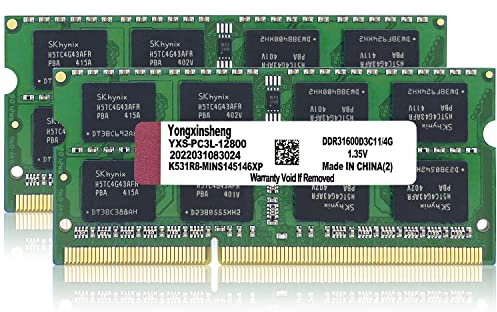 DDR3 / DDR3L 8GB Kit (4GBx2) Laptop RAM 1600MHz PC3-12800 / PC3L-12800 SODIMM Non-ECC Unbuffered 1.35V / 1.5V 2Rx8 Dual Rank 204 Pin CL11 PC Computer Memory Upgrade Module Arbeitsspeicher Kit (Grün)