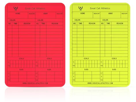 Great Call Athletics | Soccer Pro Reusable Write-On Game Card | Set of Yellow & Red | Erasable Match Data Record Fits Pocket NFHS