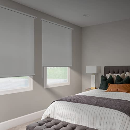 Rollo ohne Bohren, blickdicht, einfache Installation, Fenster ohne Bohren, verschiedene Modelle und Größen, STORESDECO Verdunkelungsrollo, Hellgrau, 90 x 180 cm
