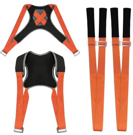 4 Stück Tragegurte Umzug Möbel Set,200kg Tragehilfe Transportgurt Möbeltransport,2 Personen Einstellbarer Länge Tragegurte Möbelpacker, für Möbeltragegurt, Haushaltsgeräte