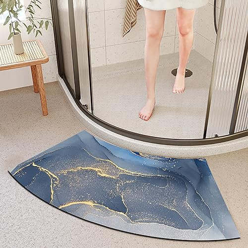 DASJD Super Absorbierende Duschvorleger Eckdusche, Quadrant Gebogene Duschmatte, Schnell Trocknend, rutschfest perfekt in viertelrunde Duschen und halbrunden Badezimmer,A,45 * 100cm