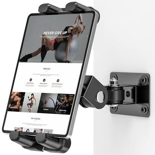 Tendak Tablet Wandhalterung, Tablet Halterung Wand Metall, 360° Drehbare Verstellbare für 4,7-13.5 iPad, iPhone, Galaxy Tab