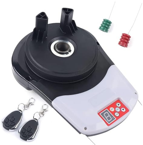 Motor automático de abridor de puerta enrollable con 2 controles remotos, motor de puerta enrollable para garaje, abridor de puerta, persiana enrollable, motor incorporado para garaje, almacén, tienda