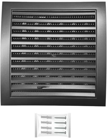 H&C VENT Rejilla Ventilación de 150 x 150mm con Conector │ Extractor de Baño Cocina │ Rejilla Aire Acondicionado Conductos Ventilador Tubo │ Cubiertas de Ventilacion con cierre regulable y Mosquitera