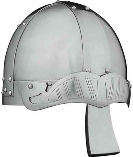 Viking Spangenhelm Helm Mittelalterlicher Nasenschutz Rüstung - Medium Silver