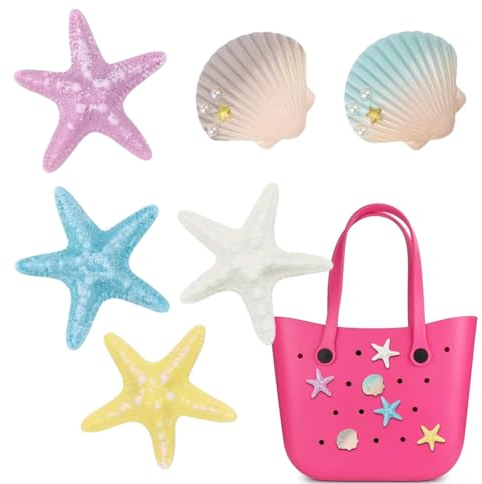 Ghirting Bogg Taschenzubehör-Anhänger,Bogg Taschenanhänger, 6 Stück Strandtaschenzubehör Sommerdekoration für Bogg Bag, Kleine dekorative Taschenanhänger, Strandtaschen, Dekorationen für Frauen und