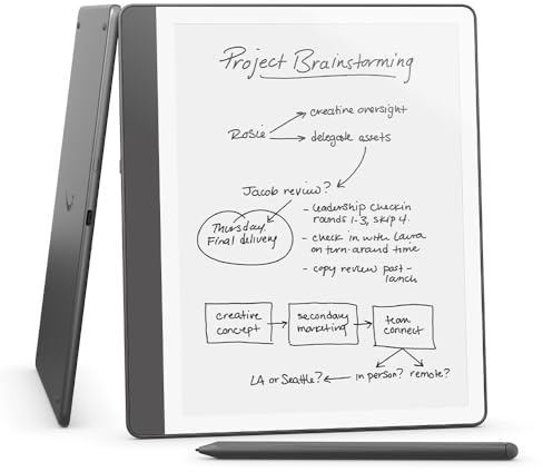 Like-New Amazon Kindle Scribe (32GB) - Your notes, documents and books, all in one place. With built-in AI notebook summarization. Includes Premium Pen - Tungsten