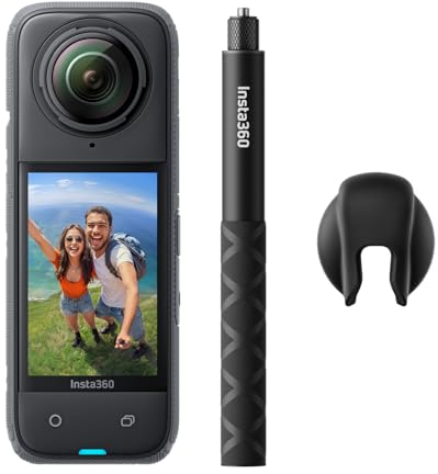 Insta360 X4 Auf Geht's-Bundle – wasserdichte 8K 360°-Action-Cam, 4K Weitwinkelvideos, Unsichtbarer Selfie-Stick Effekt, 135 min Akkulaufzeit, KI-Bearbeitung, Ohne microSD Karte