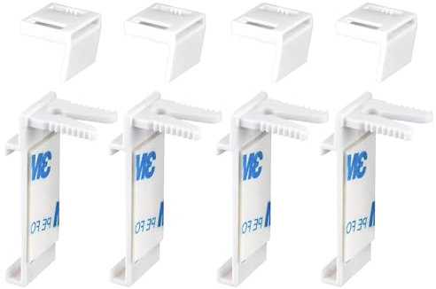 Klemmhalter für Klemmfix Rollo, Ancable Doppelrollo Ohne Bohren Ersatzteil Zubehör， klemmträger Halterung für PVC, Holz-Fenster, Türflügel (4)