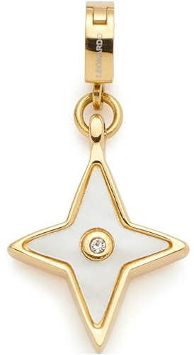 JEWELS BY LEONARDO Anhänger Clip & Mix Stina, Ketten-Anhänger aus goldfarbenem Edelstahl, sternförmiger Perlmutt und kleiner Zirkonia-Stein, Schmuck Geschenk für Frauen, 024428